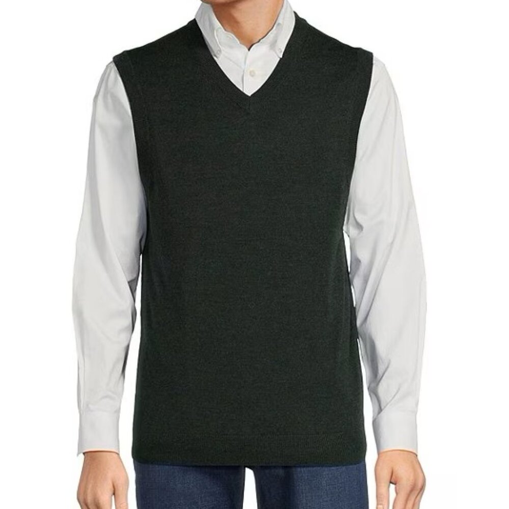 NWT Hart Schaffner Marx Men"s  Black  Extra Merino Wool Vest